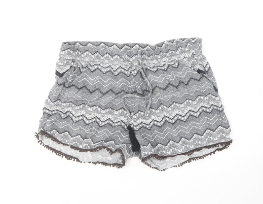 Atmosphere Womens Black Geometric Cotton Culotte Shorts Size 12 L5 in Regular