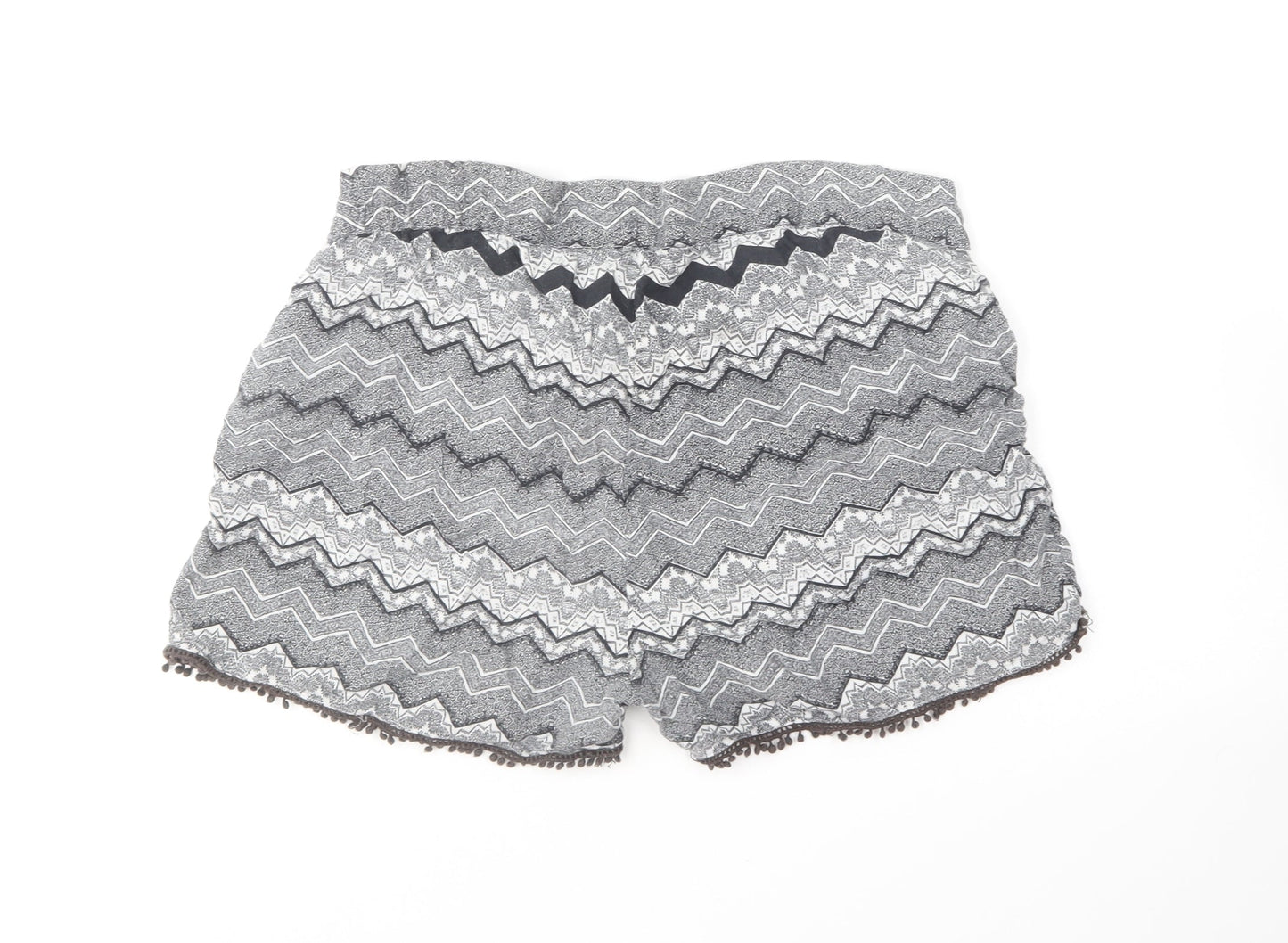 Atmosphere Womens Black Geometric Cotton Culotte Shorts Size 12 L5 in Regular