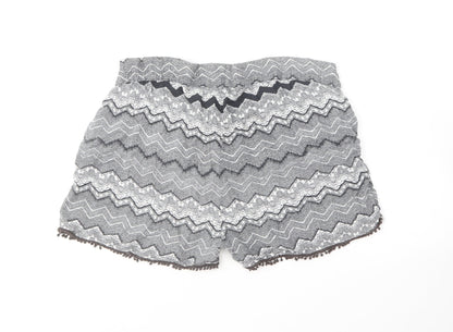 Atmosphere Womens Black Geometric Cotton Culotte Shorts Size 12 L5 in Regular