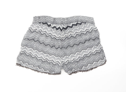 Atmosphere Womens Black Geometric Cotton Culotte Shorts Size 12 L5 in Regular