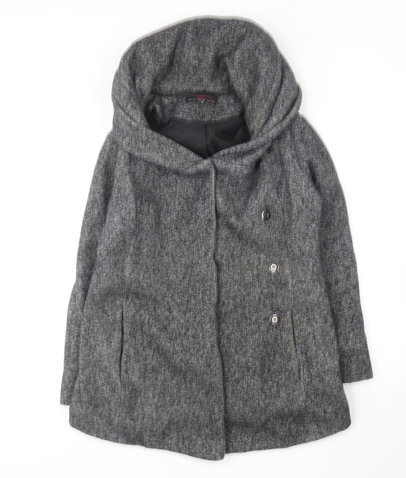 Womens UK Size 10 New Look Grey Overcoat