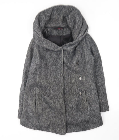 Womens UK Size 10 New Look Grey Overcoat