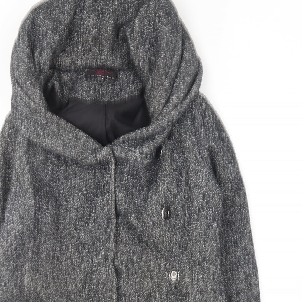 Womens UK Size 10 New Look Grey Overcoat