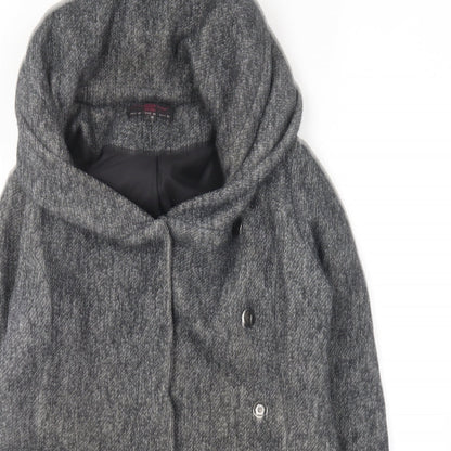Womens UK Size 10 New Look Grey Overcoat