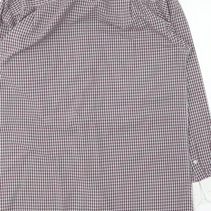 B&W Mens Purple Check Cotton Button-Up Size 15.5 Collared