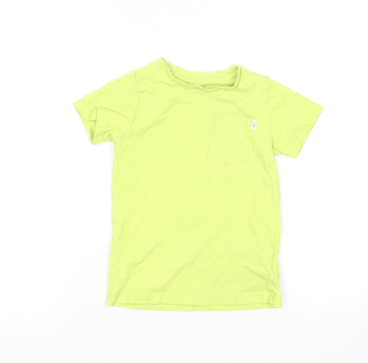Mothercare Boys Green Cotton Basic T-Shirt Size 3-4 Years Round Neck