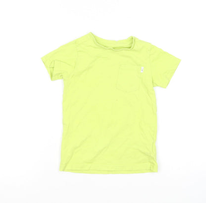 Mothercare Boys Green Cotton Basic T-Shirt Size 3-4 Years Round Neck