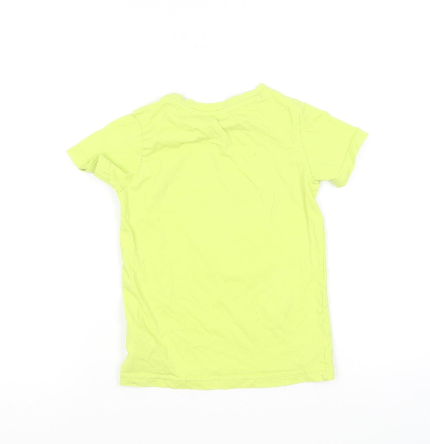 Mothercare Boys Green Cotton Basic T-Shirt Size 3-4 Years Round Neck