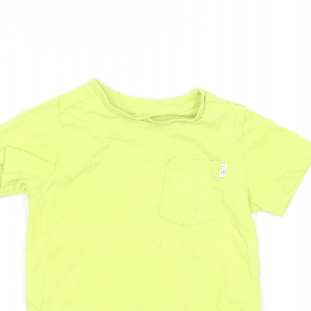 Mothercare Boys Green Cotton Basic T-Shirt Size 3-4 Years Round Neck