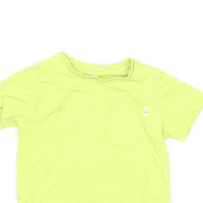 Mothercare Boys Green Cotton Basic T-Shirt Size 3-4 Years Round Neck