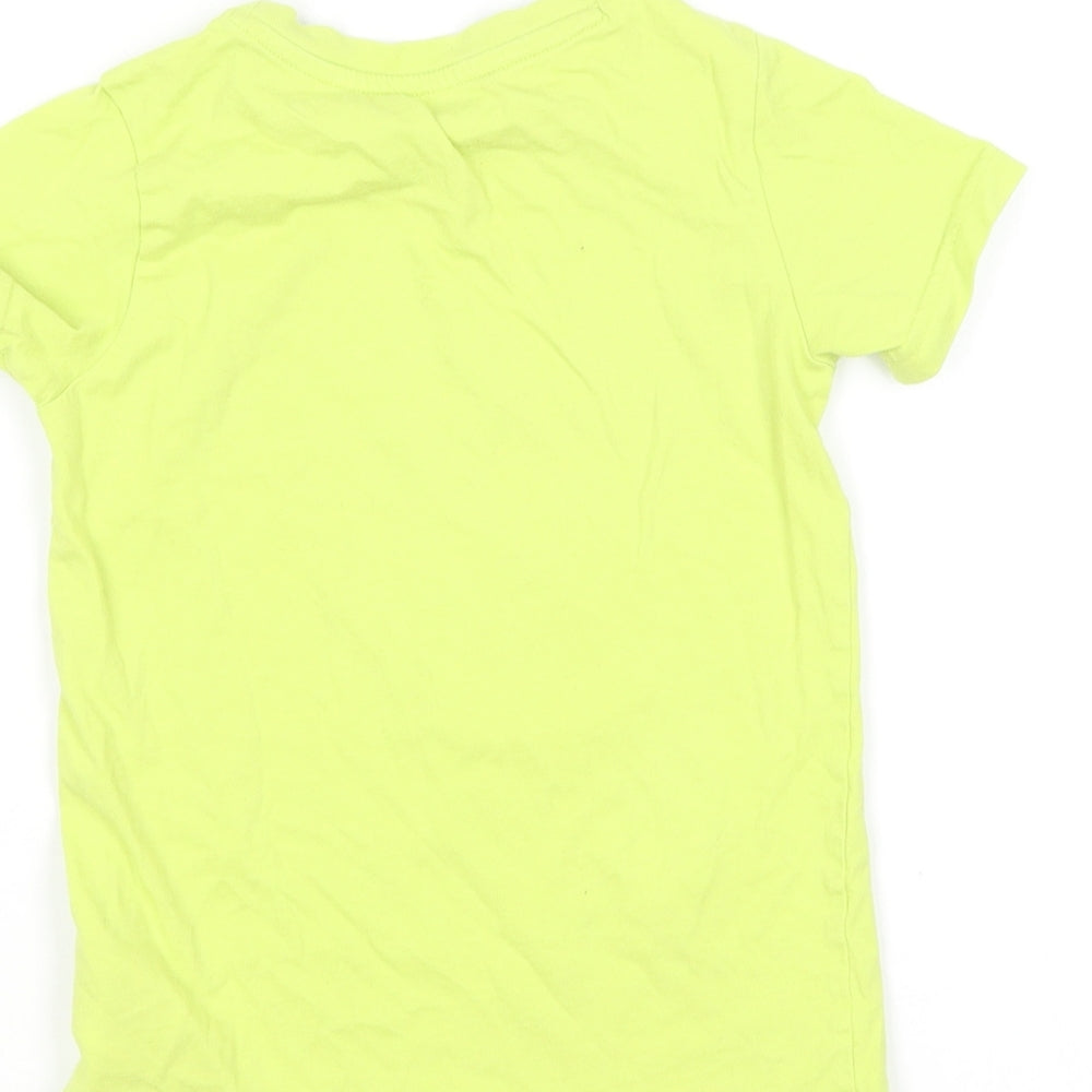 Mothercare Boys Green Cotton Basic T-Shirt Size 3-4 Years Round Neck