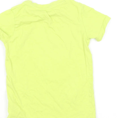 Mothercare Boys Green Cotton Basic T-Shirt Size 3-4 Years Round Neck