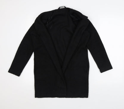F&F Womens Black Round Neck Polyester Cardigan Jumper Size 6
