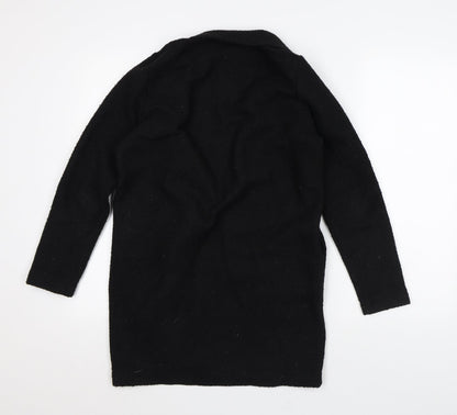 F&F Womens Black Round Neck Polyester Cardigan Jumper Size 6