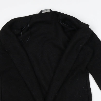 F&F Womens Black Round Neck Polyester Cardigan Jumper Size 6