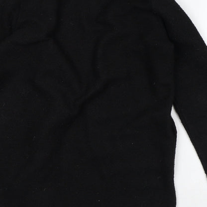 F&F Womens Black Round Neck Polyester Cardigan Jumper Size 6