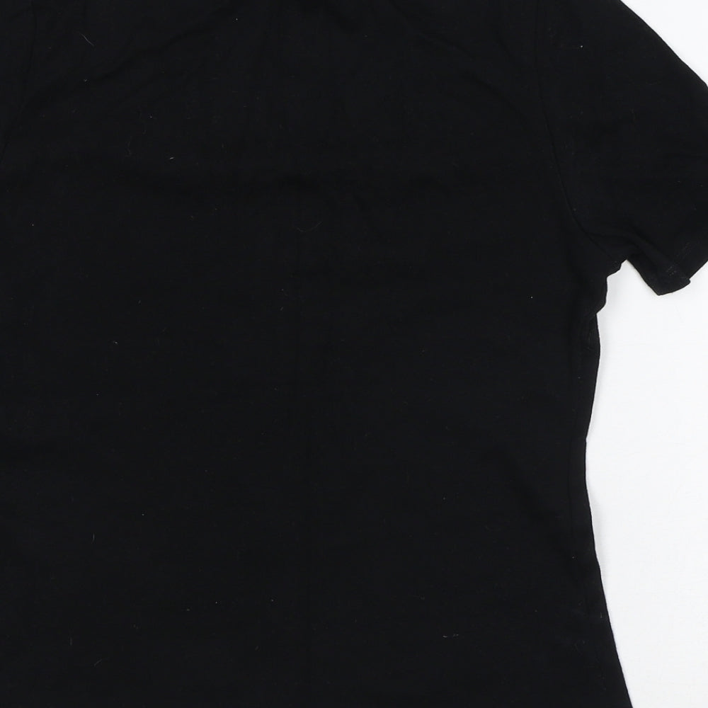 Womens UK Size 14 Preworn Black Basic T-Shirt