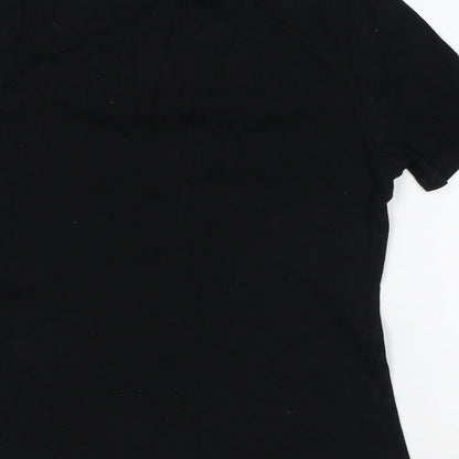 Womens UK Size 14 Preworn Black Basic T-Shirt
