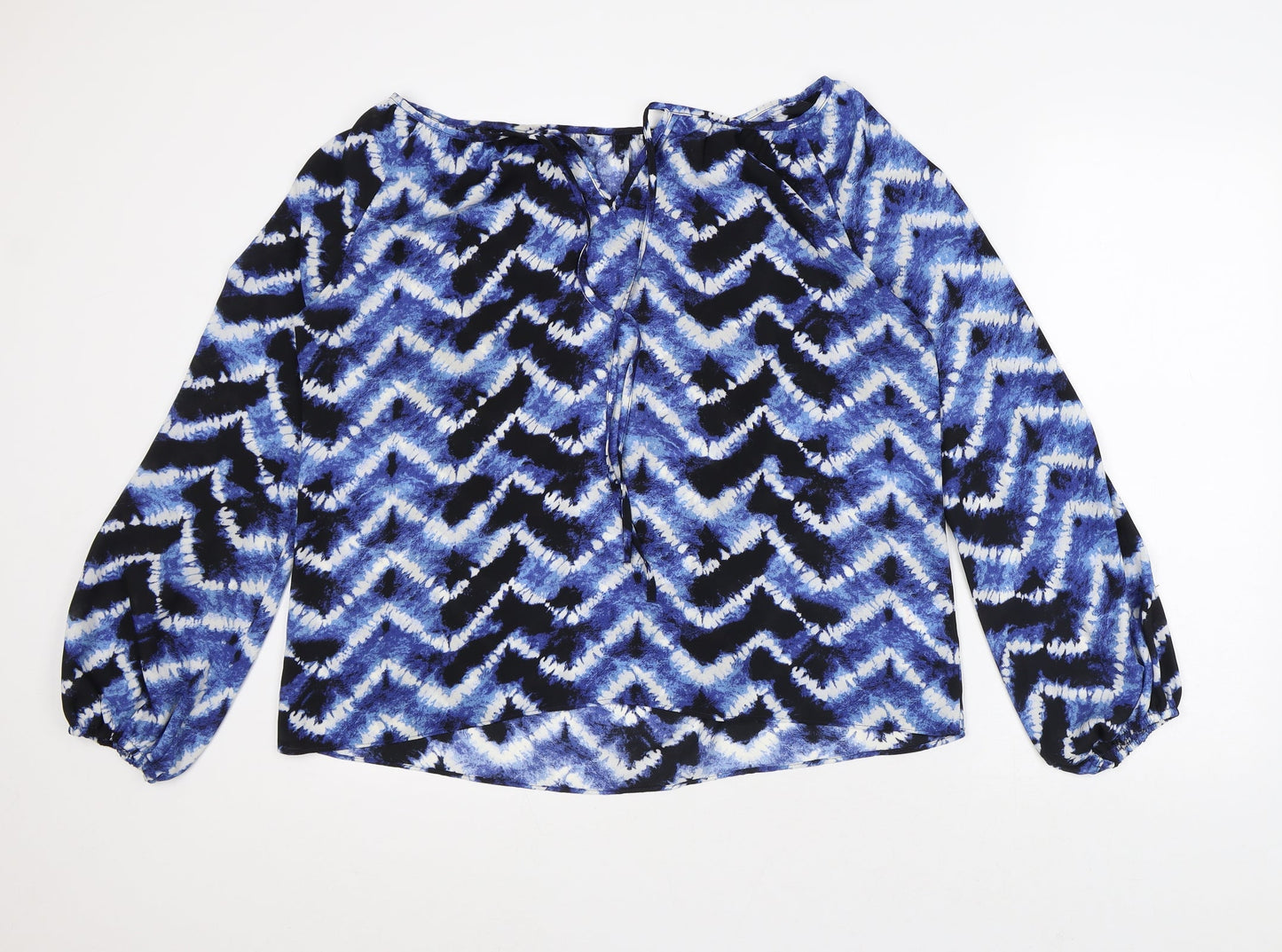 Womens UK Size 14 Peacocks Blue Tunic Blouse