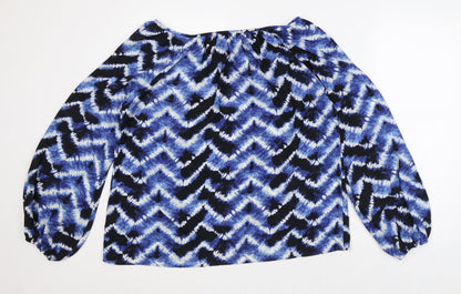 Womens UK Size 14 Peacocks Blue Tunic Blouse