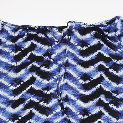 Womens UK Size 14 Peacocks Blue Tunic Blouse