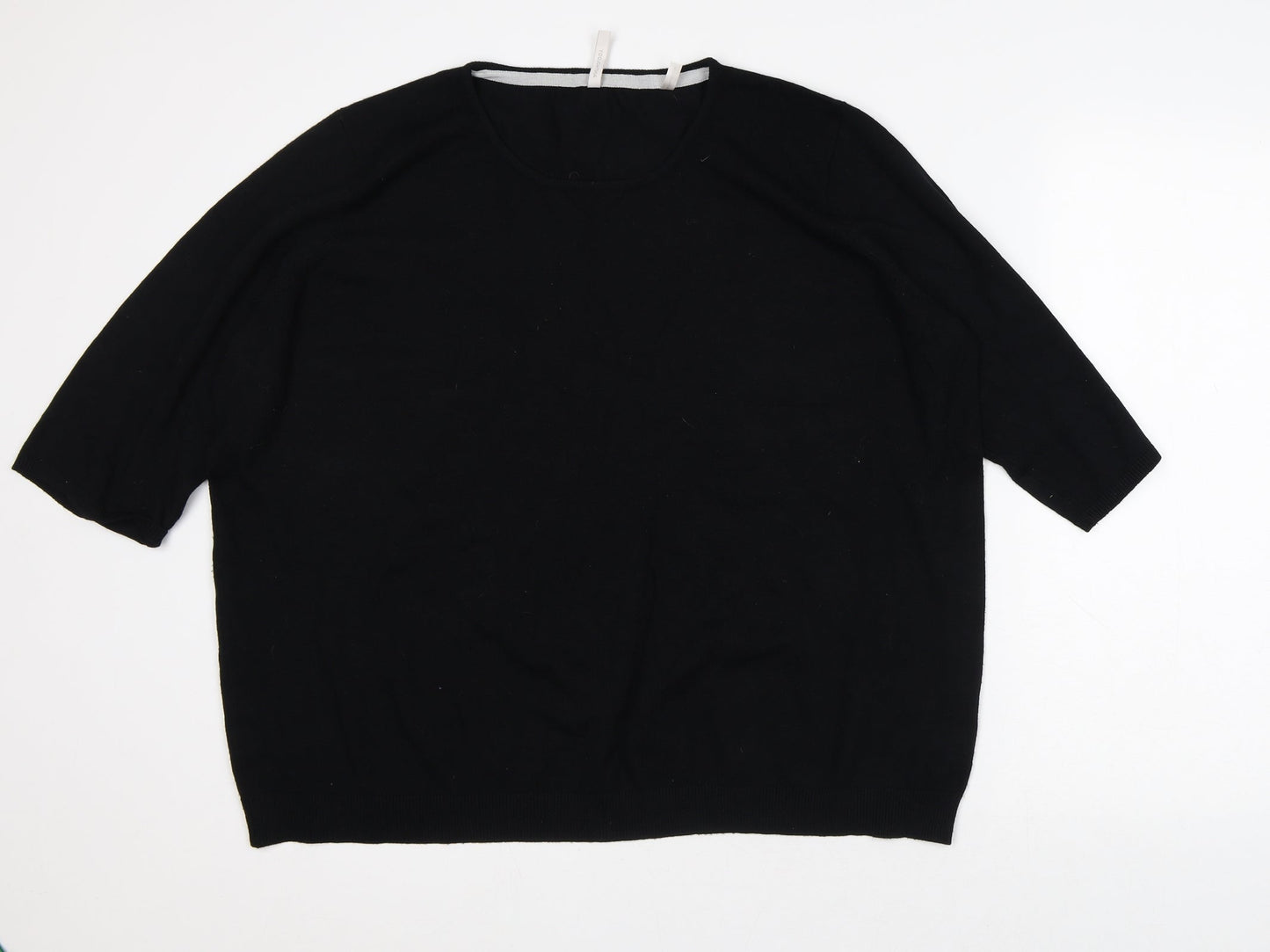 Anthology Womens Black Round Neck Viscose Pullover Jumper Size L
