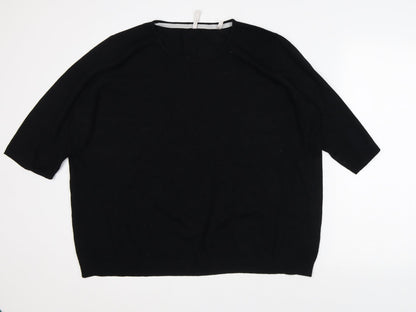 Anthology Womens Black Round Neck Viscose Pullover Jumper Size L