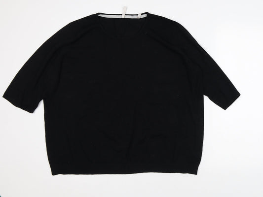 Anthology Womens Black Round Neck Viscose Pullover Jumper Size L
