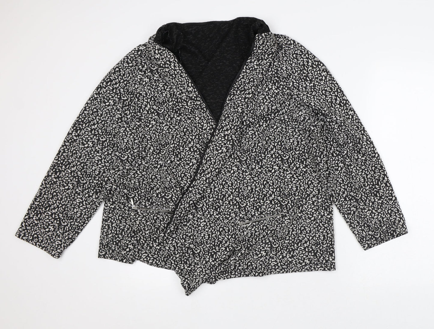 Womens UK Size L Preworn Black Cardigan Jumper