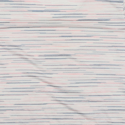 CMD Womens White Striped Nylon Basic T-Shirt Size M Round Neck