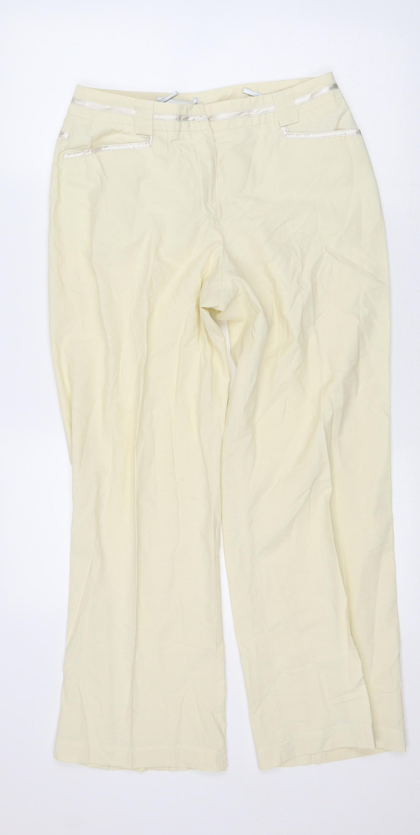 Frank Eden Mens Beige Polyester Trousers Size 30 in L28 in Regular