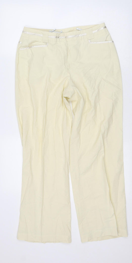 Frank Eden Mens Beige Polyester Trousers Size 30 in L28 in Regular