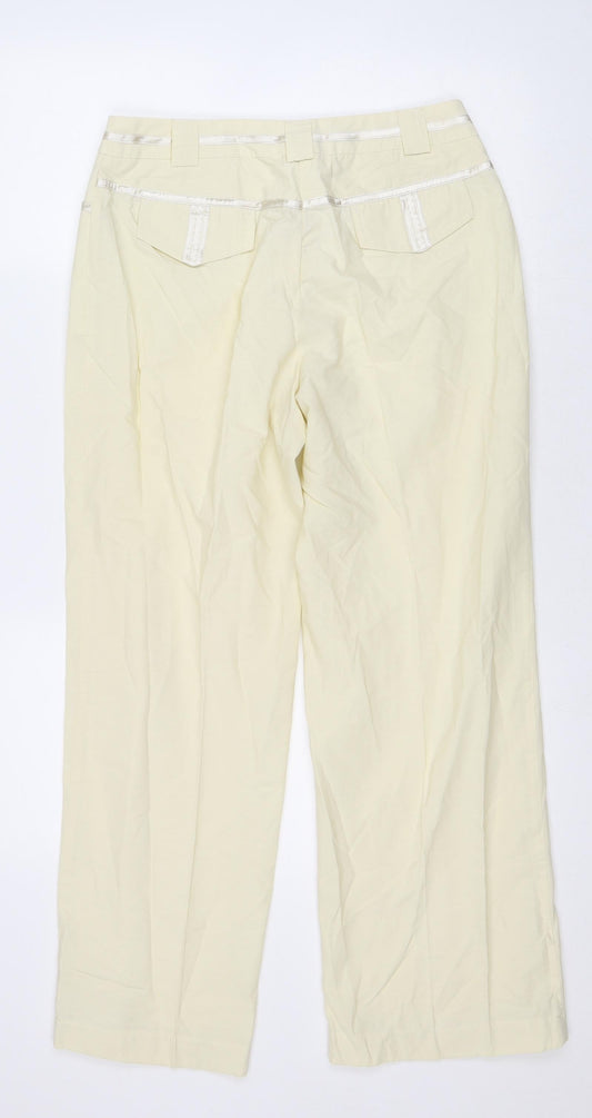Frank Eden Mens Beige Polyester Trousers Size 30 in L28 in Regular