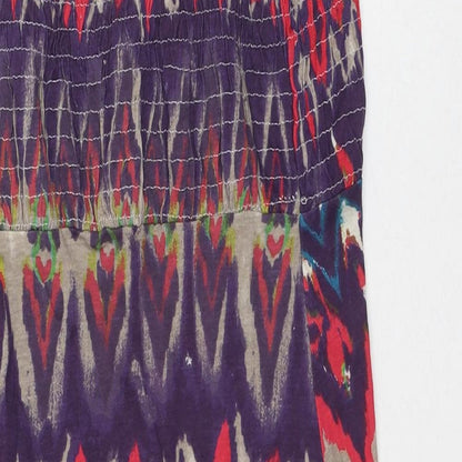 La Redoute Womens Multicoloured Geometric Cotton A-Line Size 6 Square Neck - Tie-dye