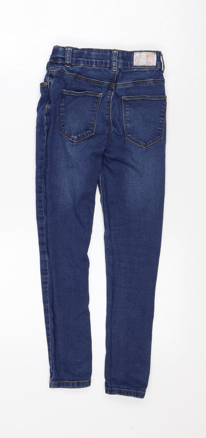 Denim & Co. Girls Blue Cotton Skinny Jeans Size 9-10 Years Regular
