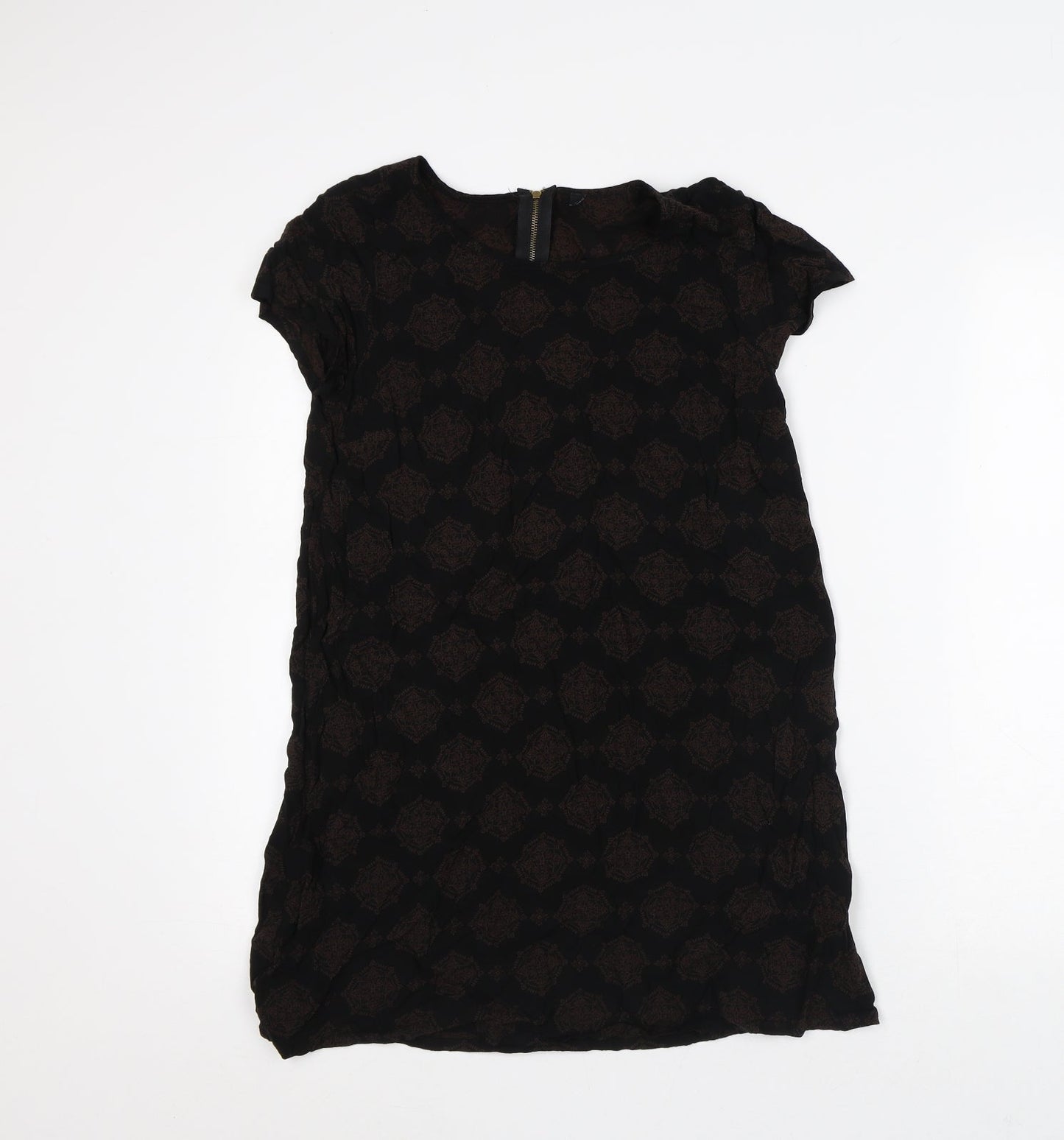 Womens UK Size M Preworn Black Tunic T-Shirt