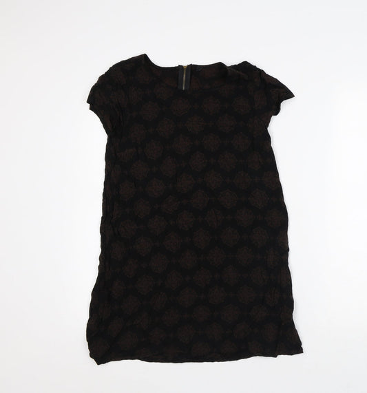 Womens UK Size M Preworn Black Tunic T-Shirt