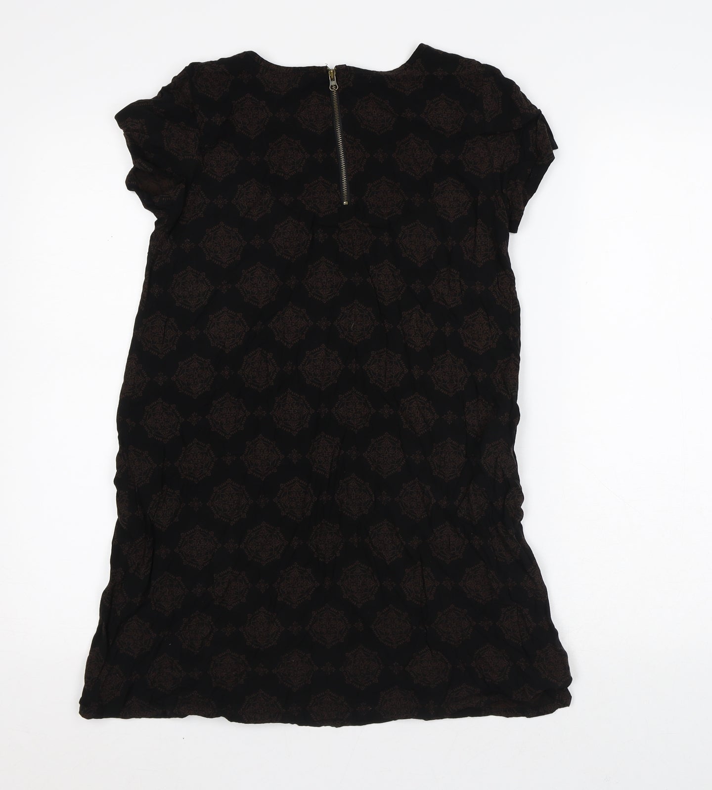 Womens UK Size M Preworn Black Tunic T-Shirt