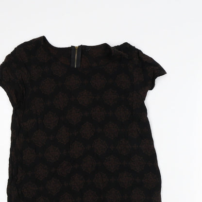 Womens UK Size M Preworn Black Tunic T-Shirt