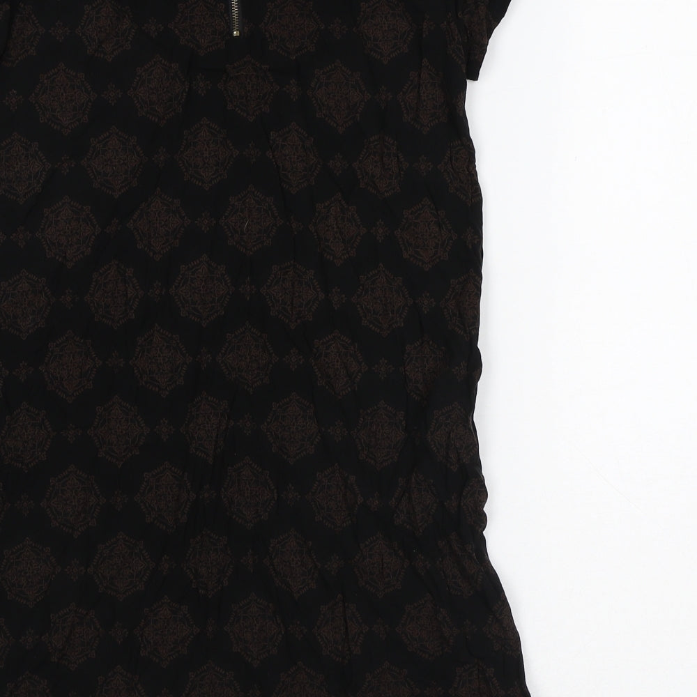 Womens UK Size M Preworn Black Tunic T-Shirt