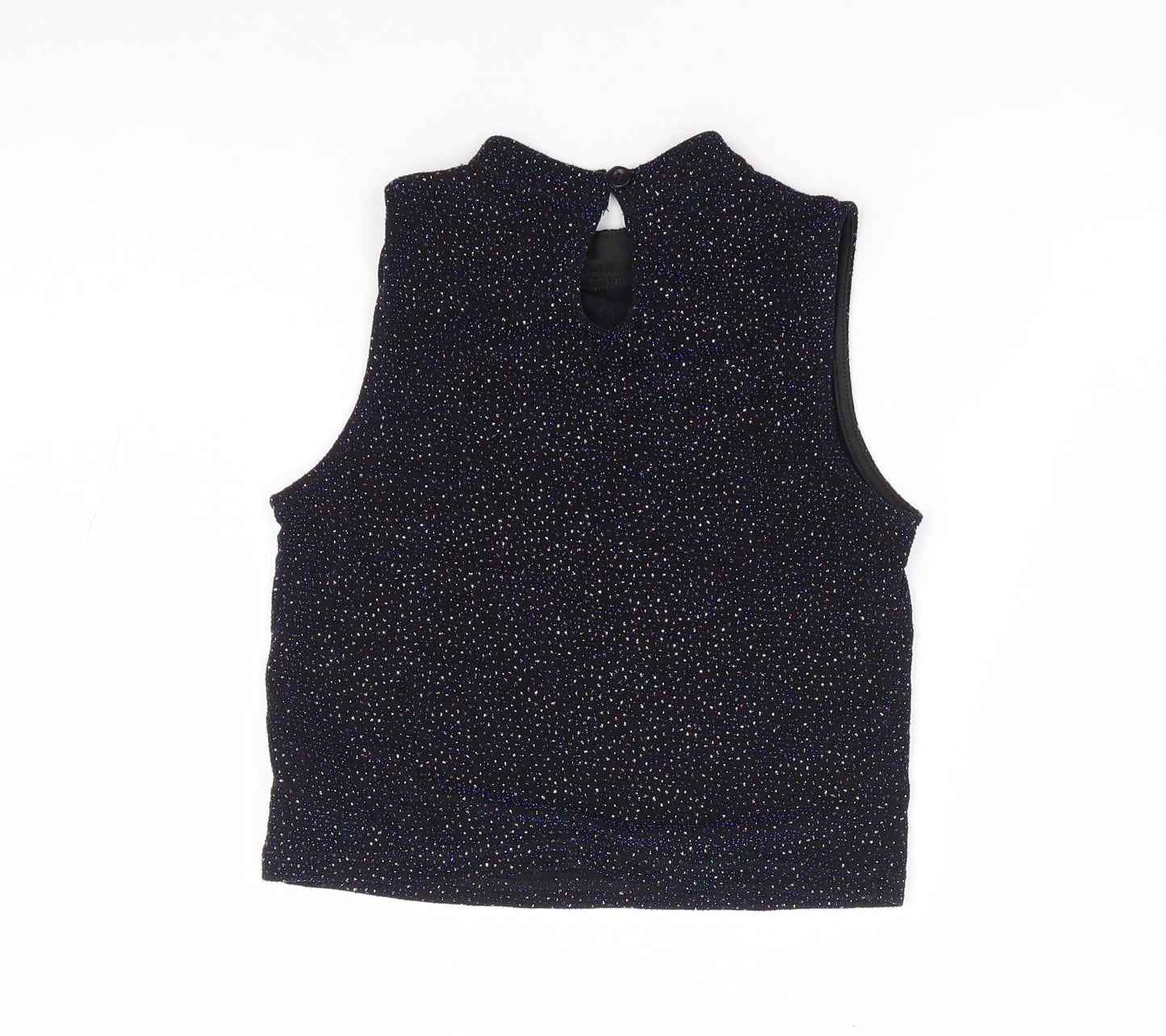Primark Girls Blue Nylon Jersey Tank Size 10-11 Years Mock Neck Pullover
