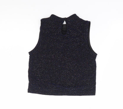 Primark Girls Blue Nylon Jersey Tank Size 10-11 Years Mock Neck Pullover