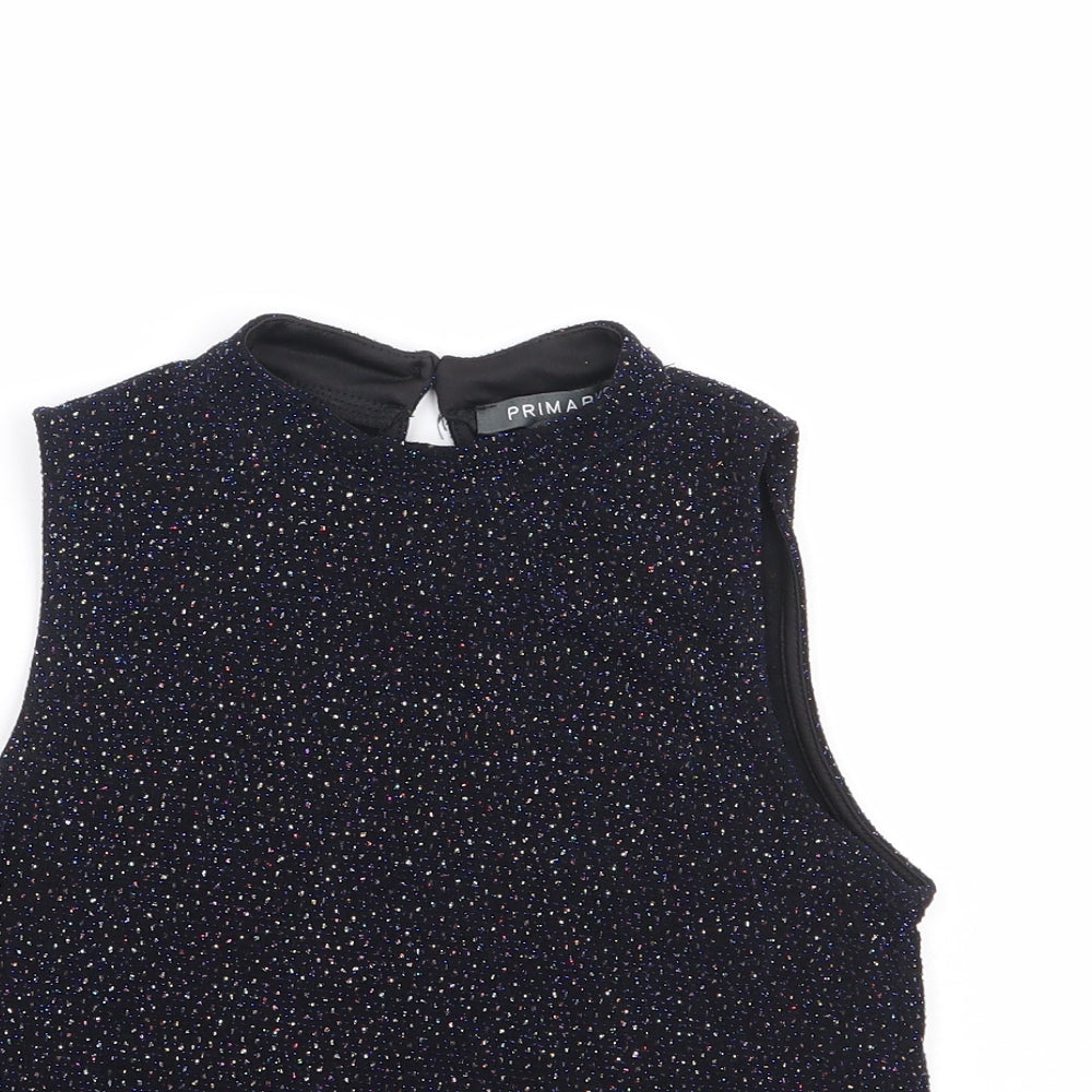 Primark Girls Blue Nylon Jersey Tank Size 10-11 Years Mock Neck Pullover
