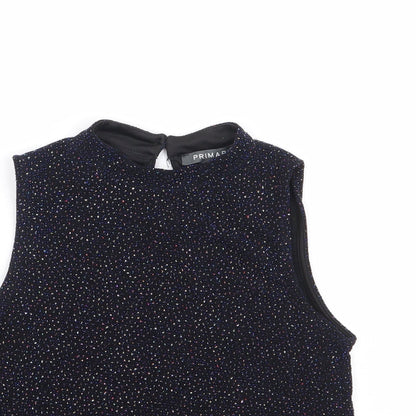 Primark Girls Blue Nylon Jersey Tank Size 10-11 Years Mock Neck Pullover