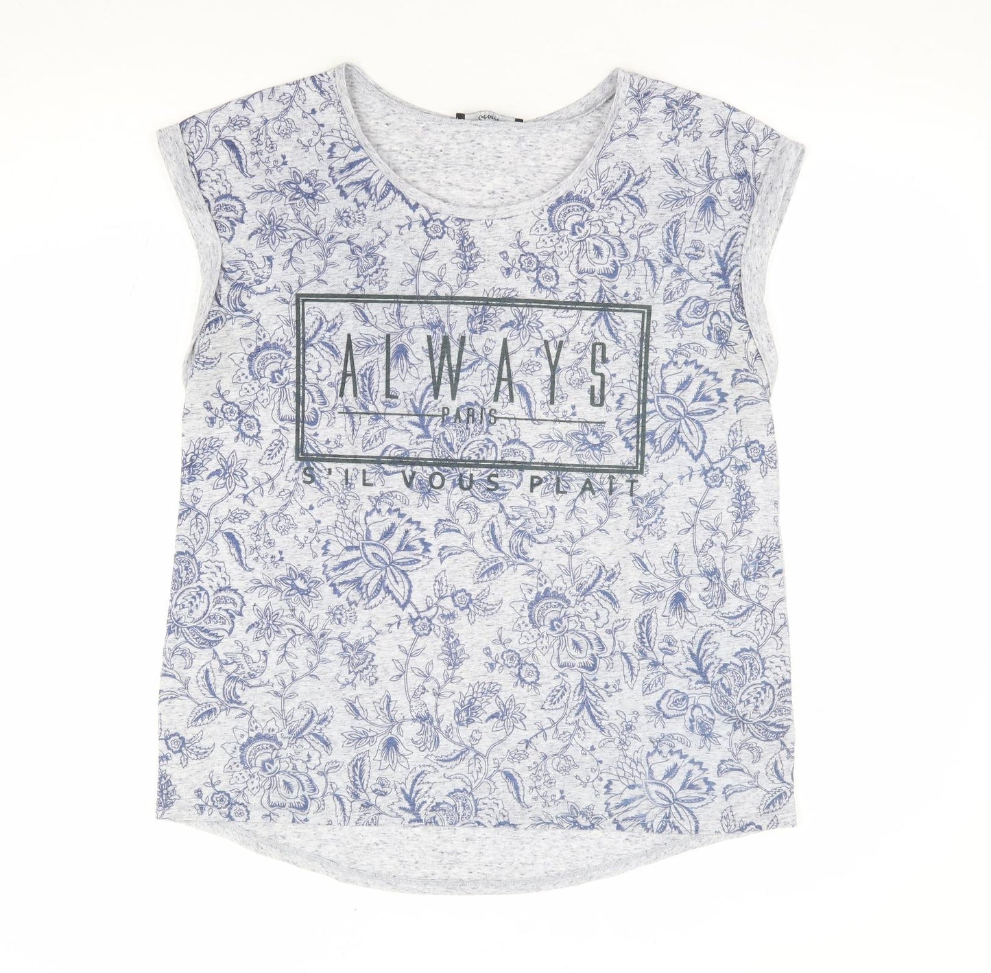 George Womens Blue Floral Polyester Jersey Tank Size 14 Round Neck