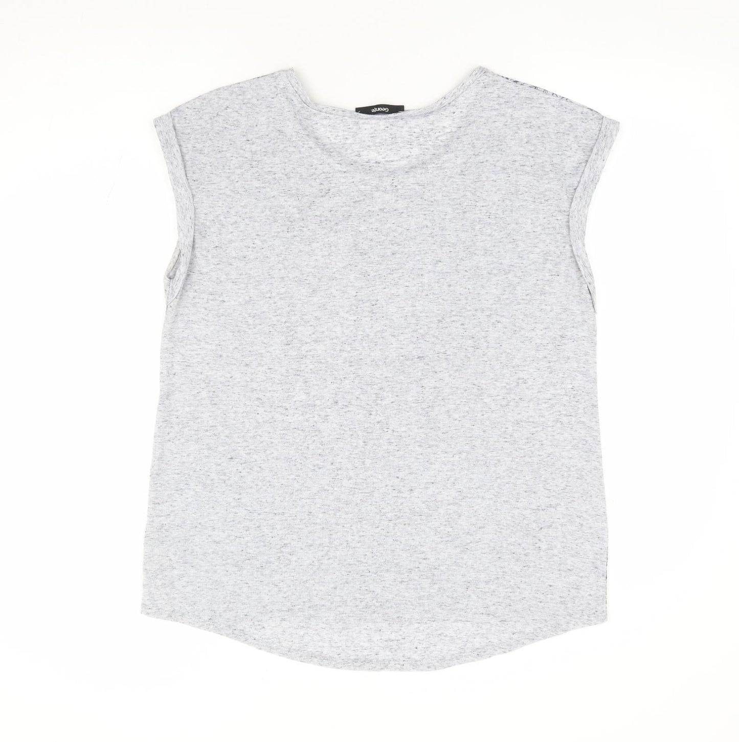 George Womens Blue Floral Polyester Jersey Tank Size 14 Round Neck