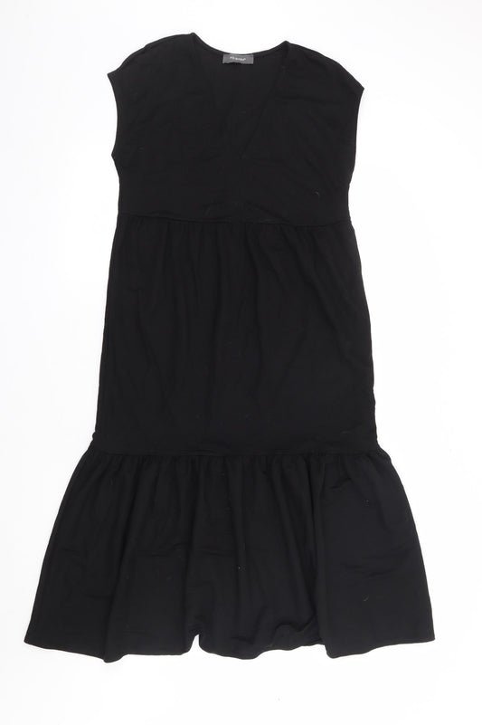 Primark Womens Black Viscose A-Line Size 4 V-Neck Pullover