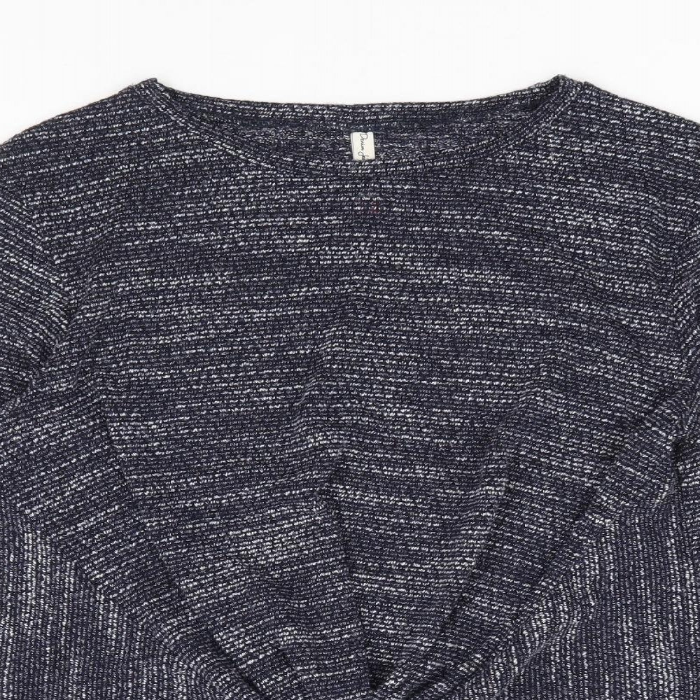 Denim Jeans & Casuals Womens Blue Polyester Jersey T-Shirt Size 2XL Round Neck