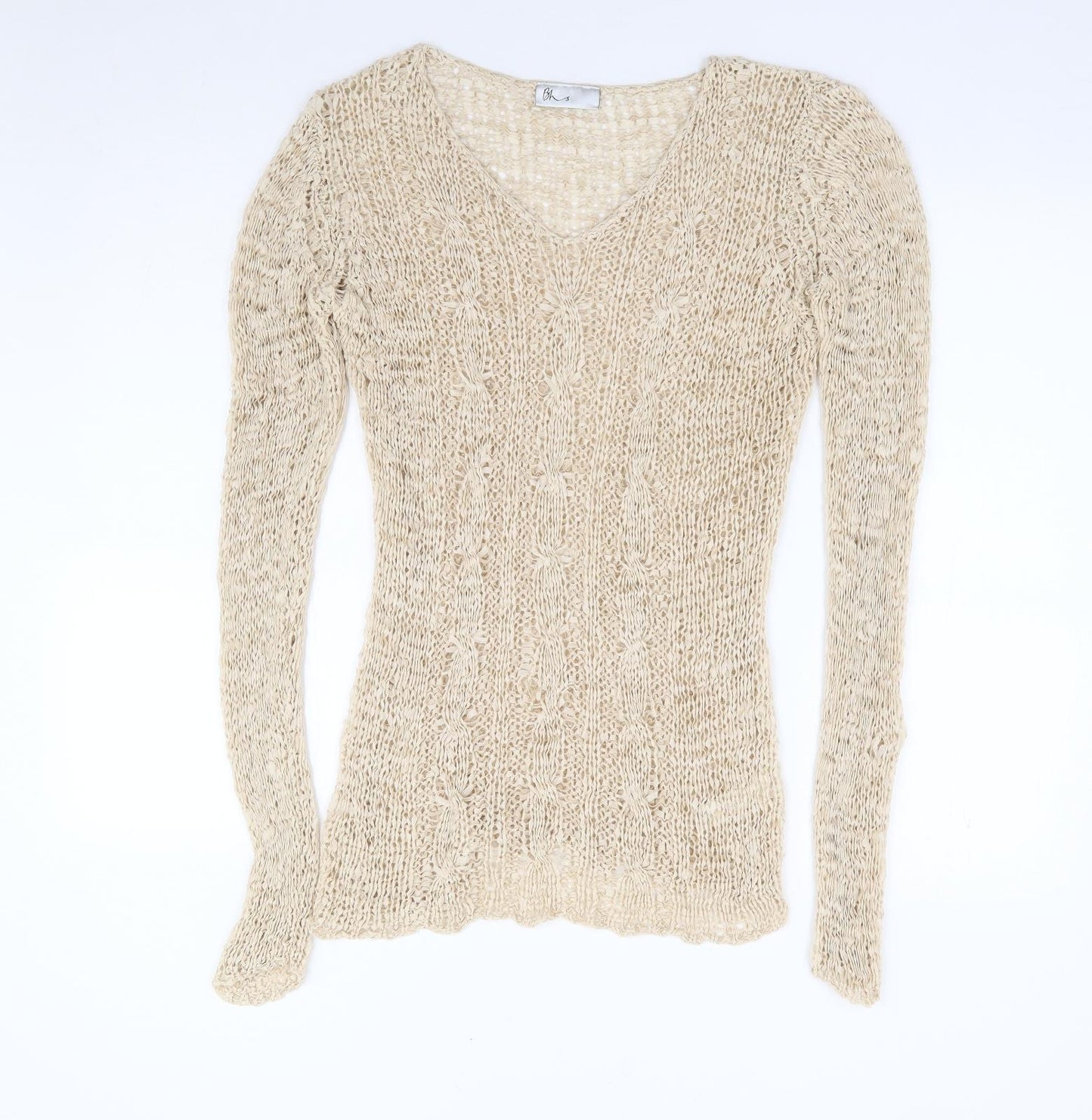 Womens UK Size 14 BHS Beige Pullover Jumper