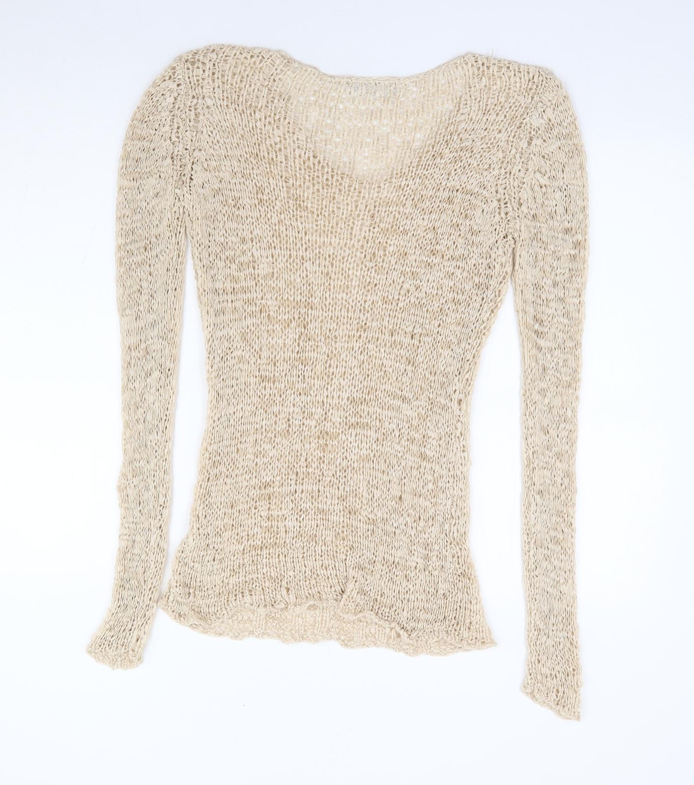 Womens UK Size 14 BHS Beige Pullover Jumper